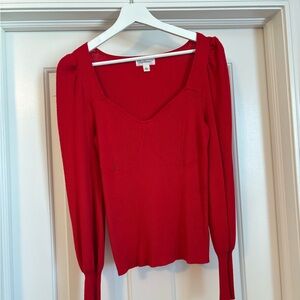 Red Square Neck Sweater